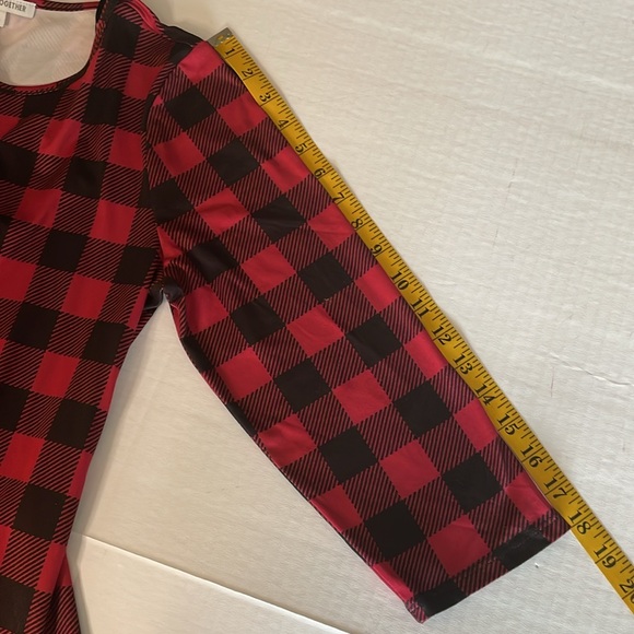 Celebrate Together Buffalo check red &  black long sleeve dress ladies sz  small - Picture 9 of 10